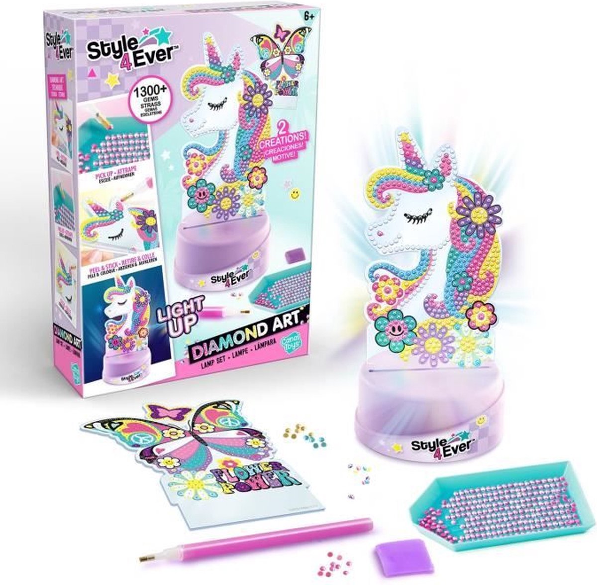 CANAL TOYS Diamant'art lamp - Unicorn & Butterfly