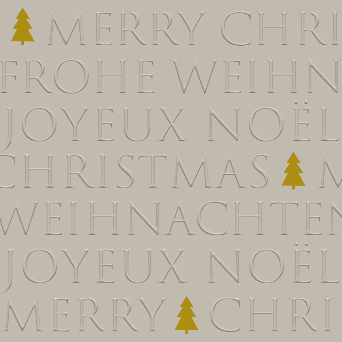 PPD Servetten 33x33cm - Christmas Letters Tree taupe