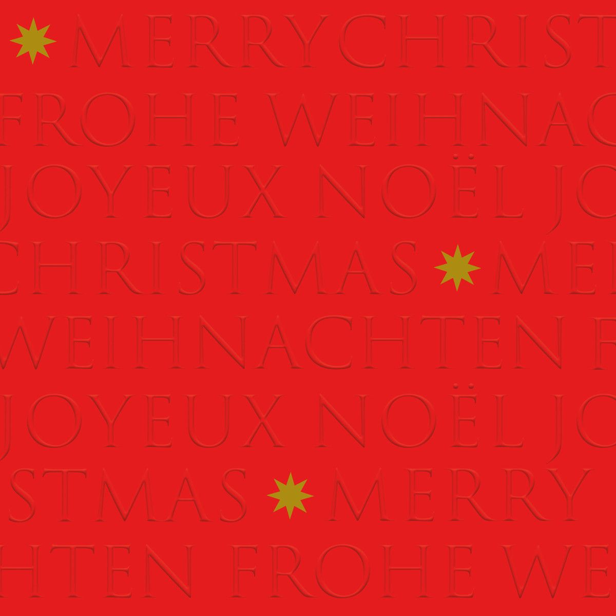 PPD Servetten 40x40cm - Christmas embossed red