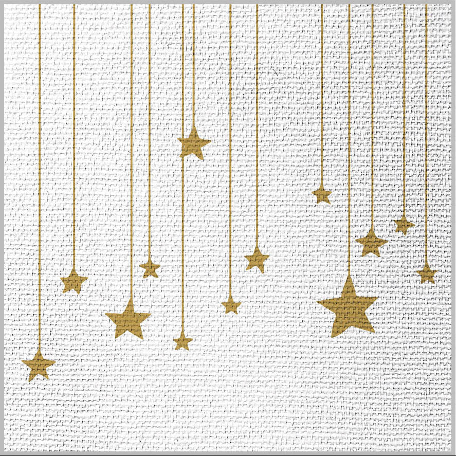 PPD Servetten 25x25cm - Stars On Canvas white