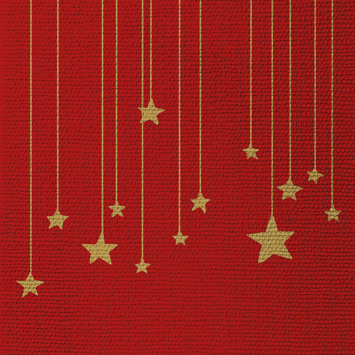 PPD Servetten 33x33cm - Stars On Canvas red