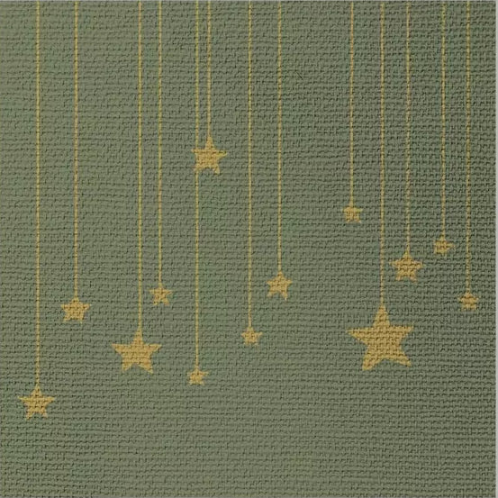PPD Servetten 25x25cm - Stars On Canvas green