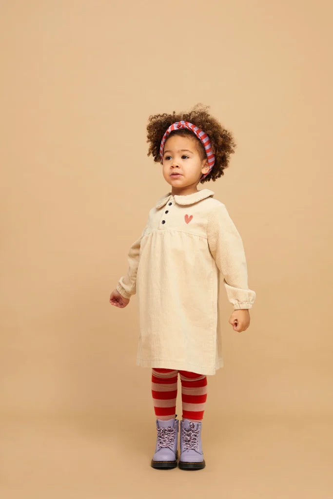 SPROET & SPROUT Corduroy dress heart - beige - 5j.