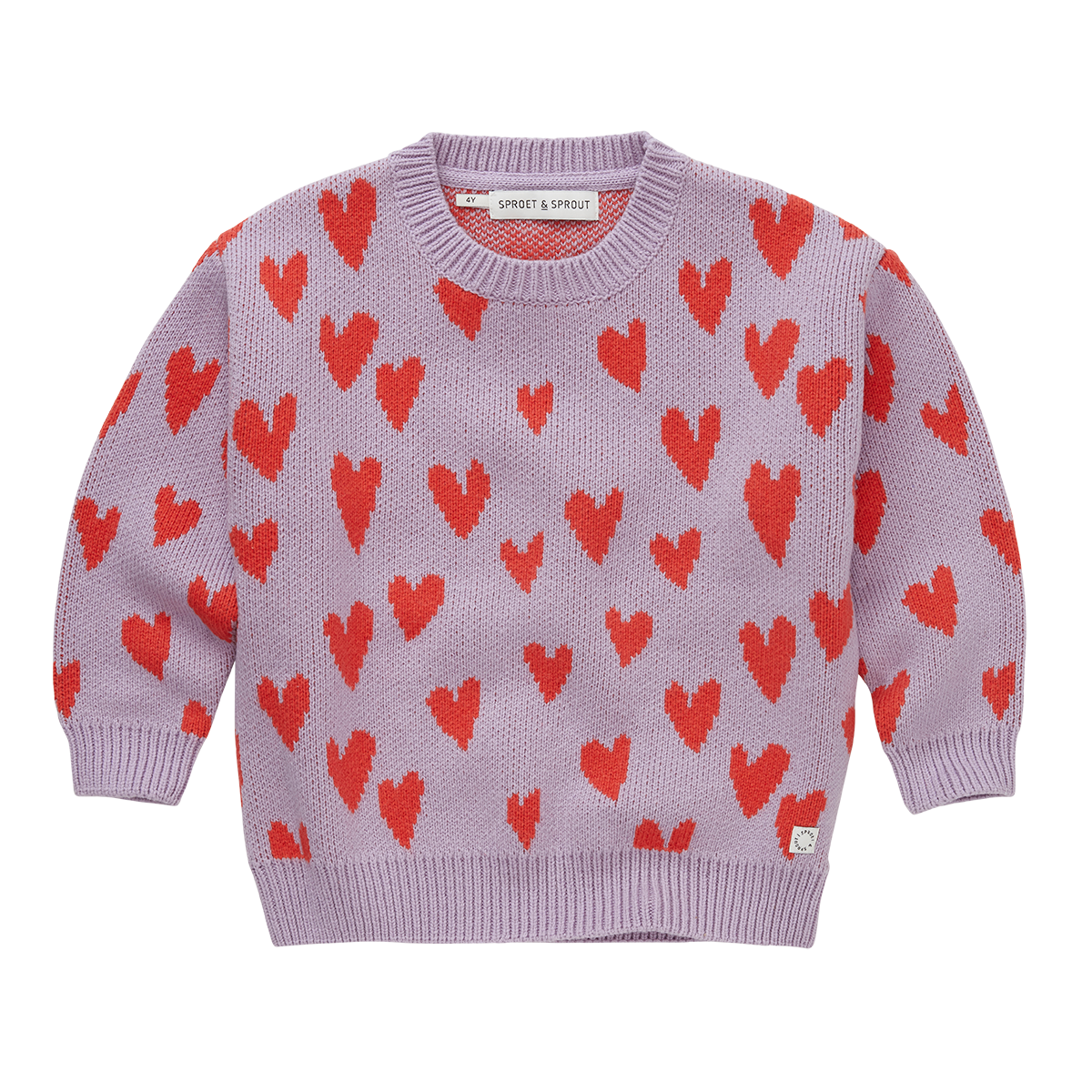 SPROET & SPROUT Sweater intarsia hearts - lavender - 4j.