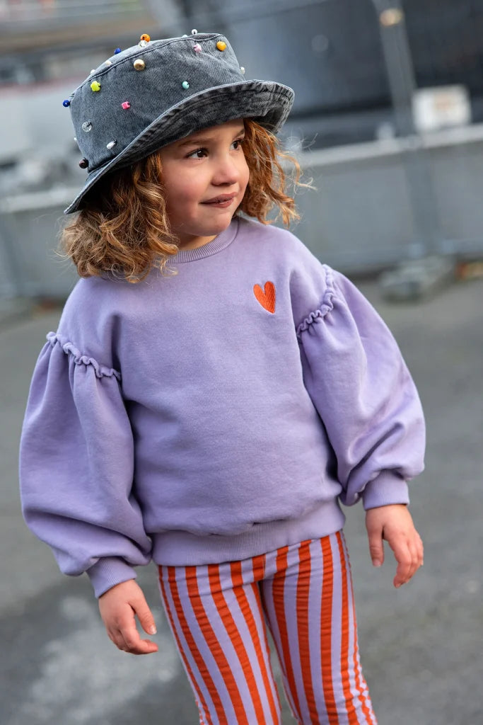 SPROET & SPROUT Sweatshirt puff sleeves heart - lavender - 3j.