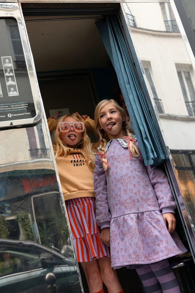 SPROET & SPROUT Dress hearts print - lavender - 6j.