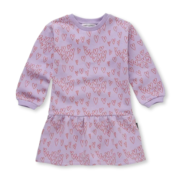 SPROET & SPROUT Dress hearts print - lavender - 8j.