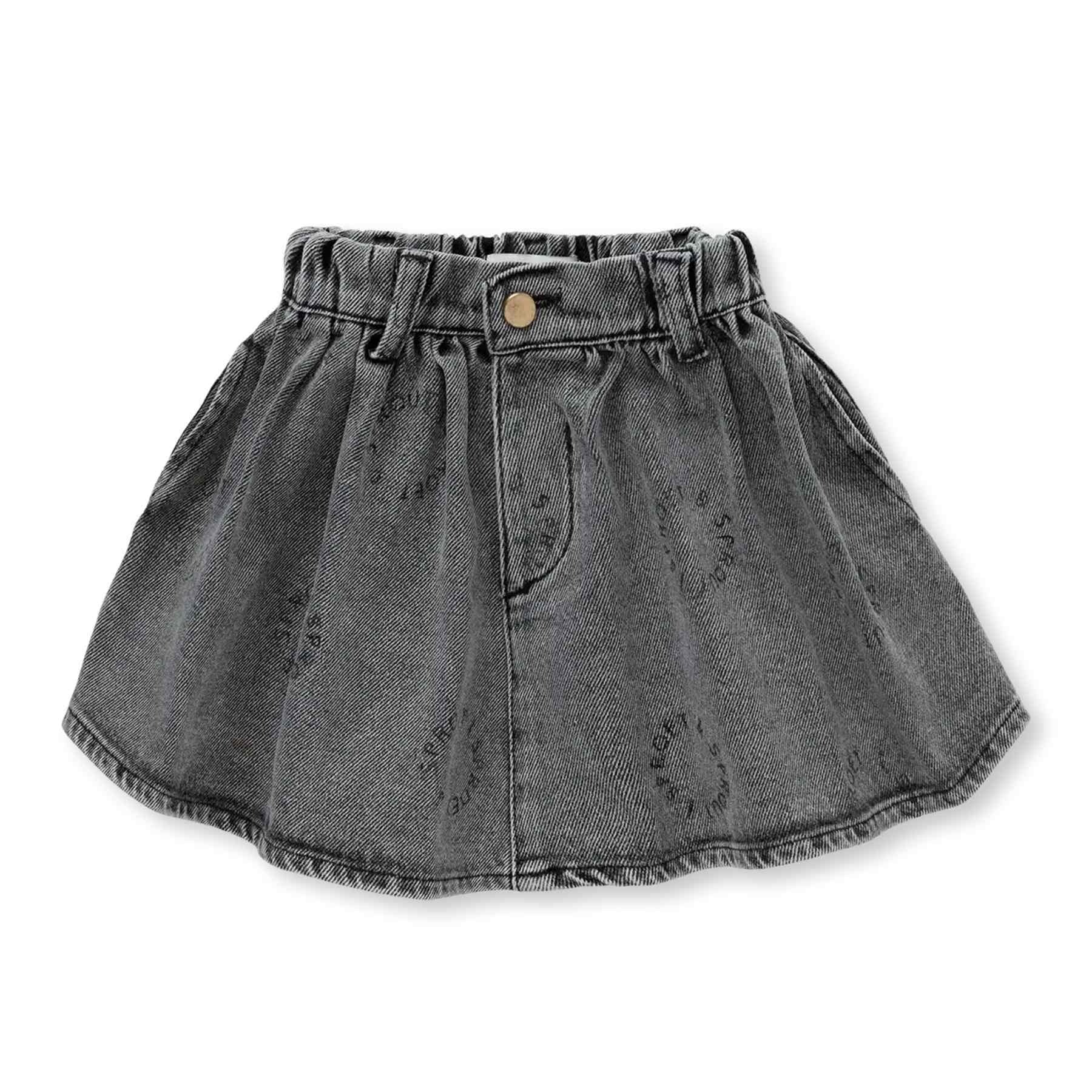 SPROET & SPROUT Denim skirt Sproet print - washed black - 8j.