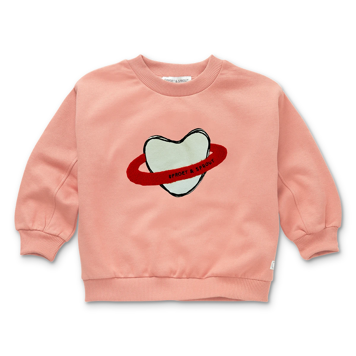 SPROET & SPROUT Sweatshirt heart saturn - peach parfait - 4j.