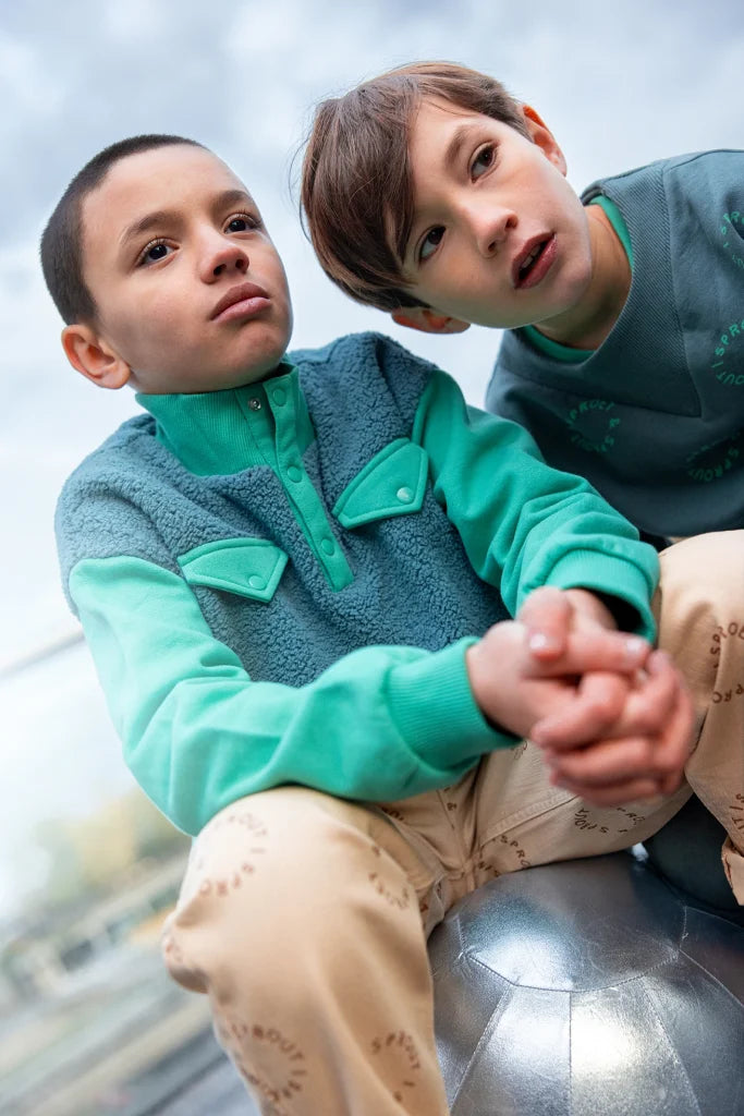 SPROET & SPROUT Anorak sweatshirt colourblock - shady green - 4j.