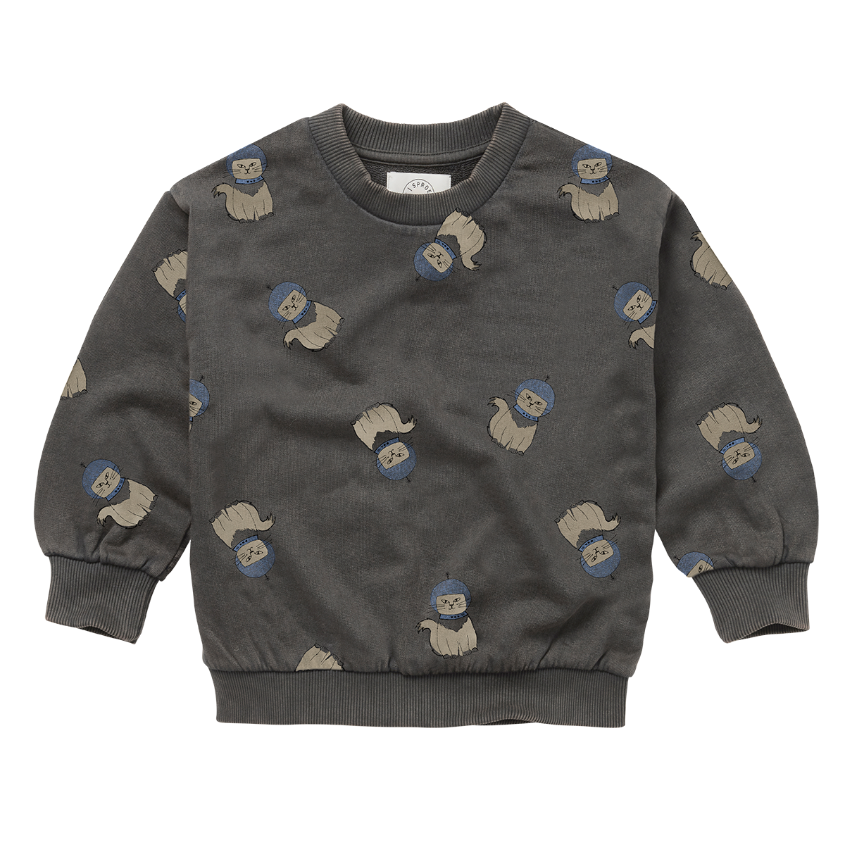 SPROET & SPROUT Sweatshirt space cat print - washed black - 6j.