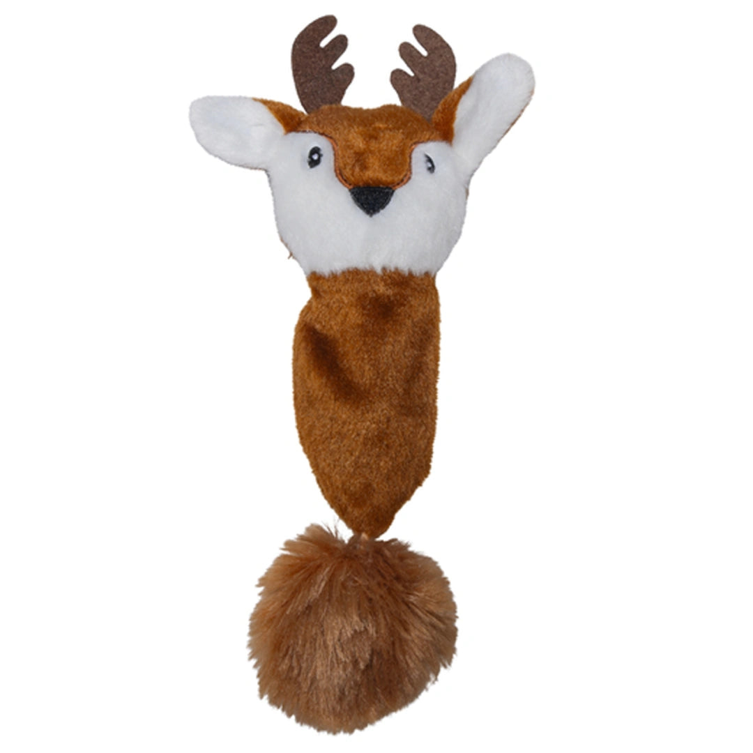 BEEZTEES pluche kattenspeelgoed rendier vix brn 24x8,5x3