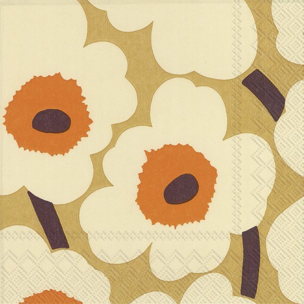 IHR Servetten 33x33cm - Marimekko Unikko orange cream 3112801647