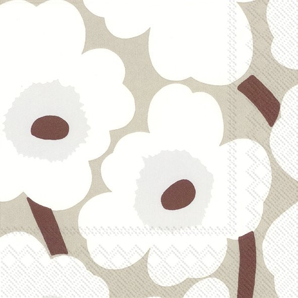 IHR Servetten 33x33cm - Marimekko Unikko white linen