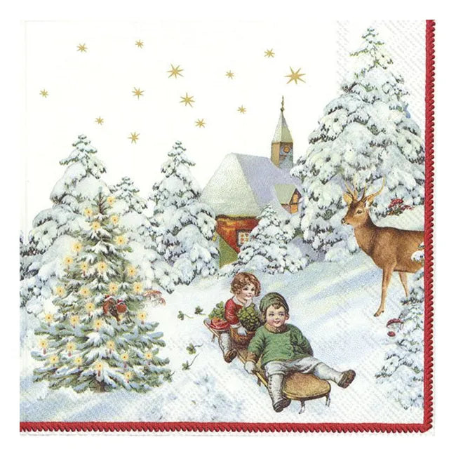 IHR Servetten 25x25cm - Annual Christmas Snow