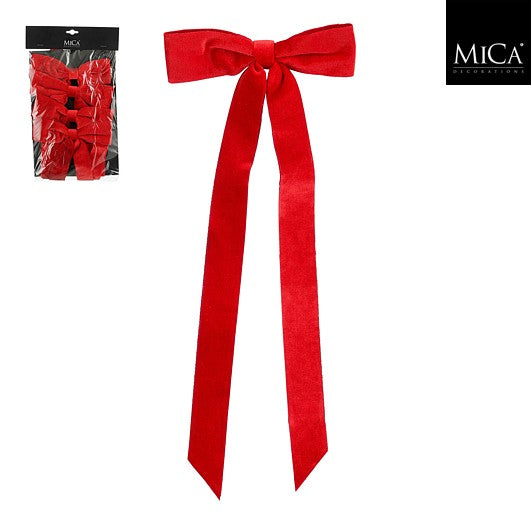 Mica Decorations kerstdeco strik 4st. - rood