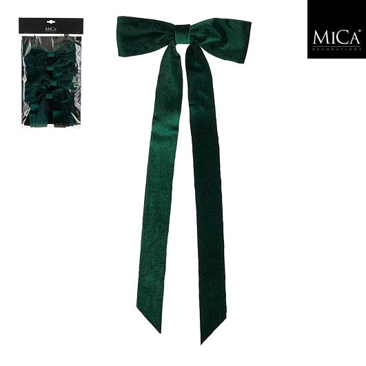 Mica Decorations kerstdeco strik 4st. - d. groen