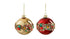 MICA kerstbal glas 8cm - goud/rood - ass. (prijs per stuk)