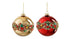 MICA kerstbal glas 10cm - goud/rood - ass. (prijs per stuk)