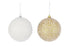 MICA kerstbal glitters 8cm - wit/goud - ass. (prijs per stuk)