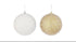 MICA kerstbal glitters 10cm - wit/goud - ass. (prijs per stuk)