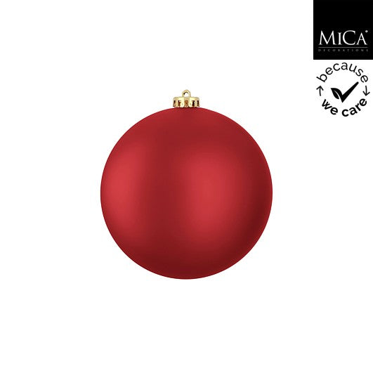 MICA Kerstbal onbreekbaar mat 15cm - donker rood