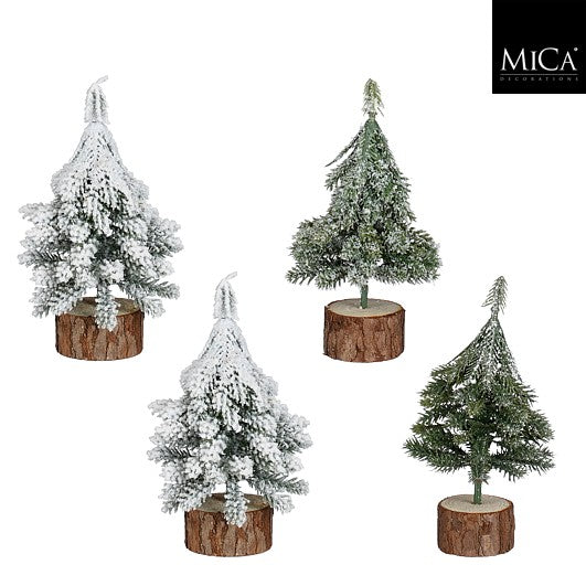 MICA kerstdeco kerstboompjes 15x8cm - groen - ass. (prijs per stuk)