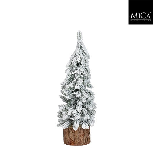 MICA  kerstdeco kerstboom flocked- groen - ass. (prijs per stuk)