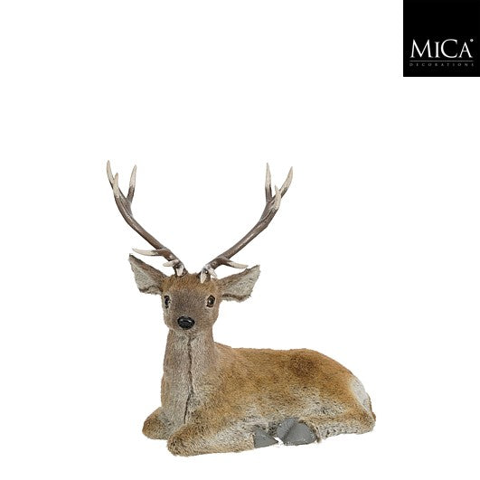 MICA kerstdeco rendier liggend 47x26x50cm - bruin