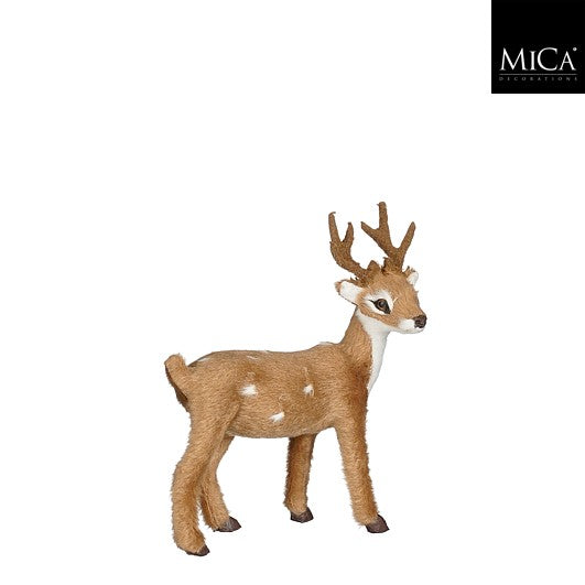 MICA kerstdeco rendier 10x11.5cm - bruin