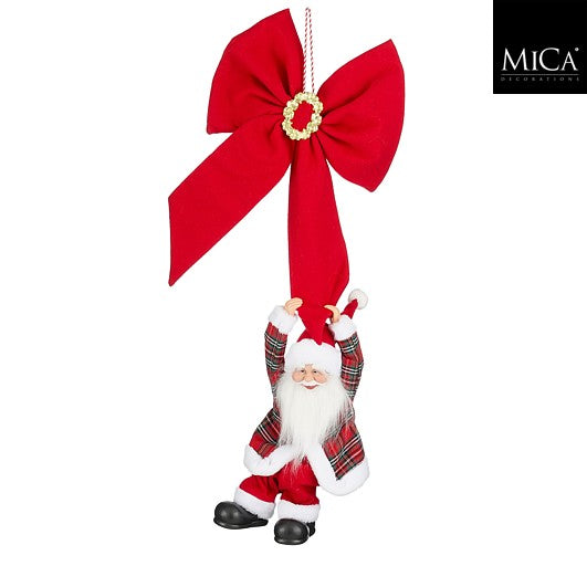 MICA kerstdeco santa bow 38x15x90cm - rood