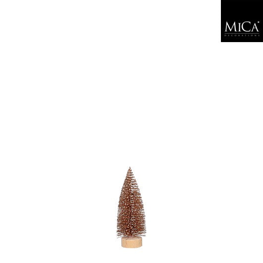 MICA kerstdeco kerstboom 15x6cm - L. bruin