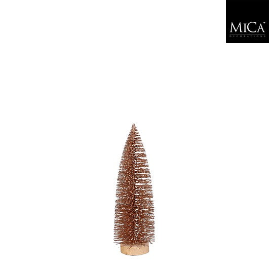 MICA kerstdeco kerstboom 25x8cm - l. bruin
