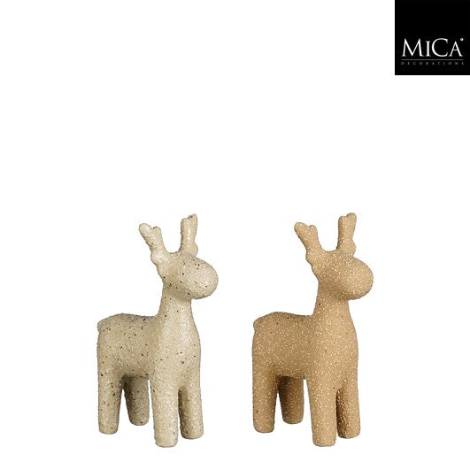 MICA Kerstdeco hert 7,5x11cm - bruin - ass. (prijs per stuk)