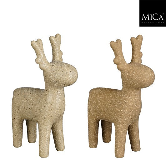 MICA Kerstdeco hert 13x18.5cm - bruin - ass. (prijs per stuk)