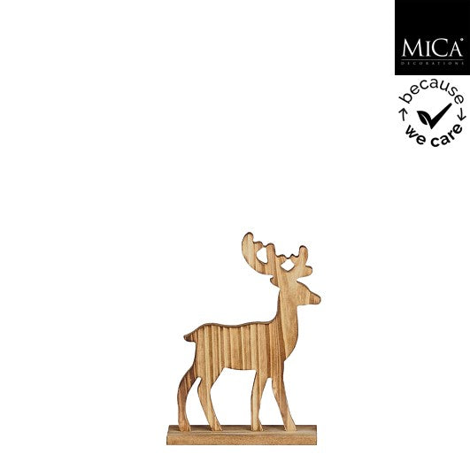 MICA Kerstdeco Hert 15x20cm - bruin