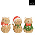 MICA Kerstdeco kat bruin 11x9,5x16,5cm - ass. (prijs per stuk)