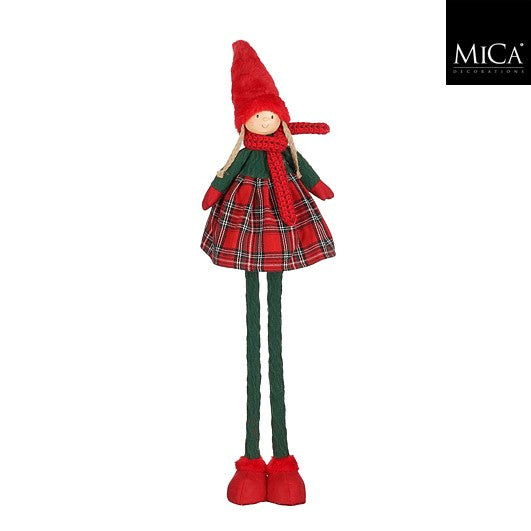 MICA Kerstfiguur deco staand - rood/groen