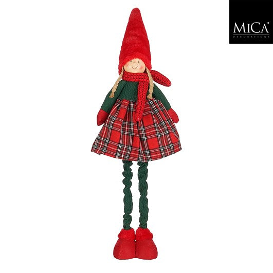 MICA Kerstfiguur deco telescopsch - rood/groen