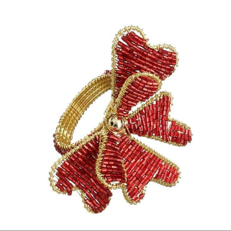 MICA Kerst servetring strik 8x7x6cm - rood