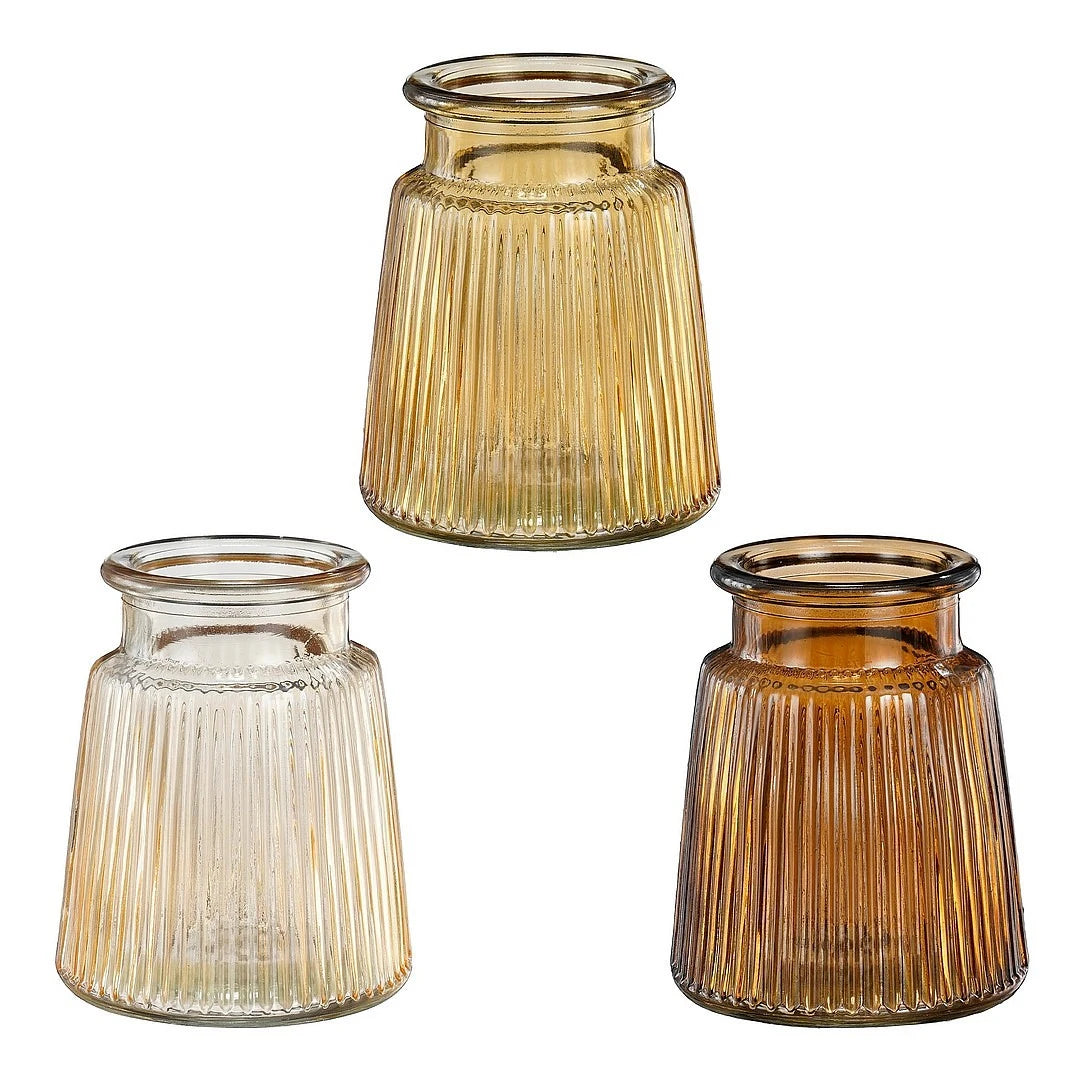 MICA Addy vaas - 12x10cm - bruin - ass. (prijs per stuk)