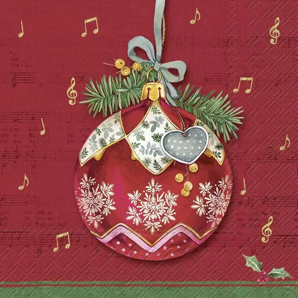 IHR Servetten 33x33cm - Christmas Bauble red 3889301310