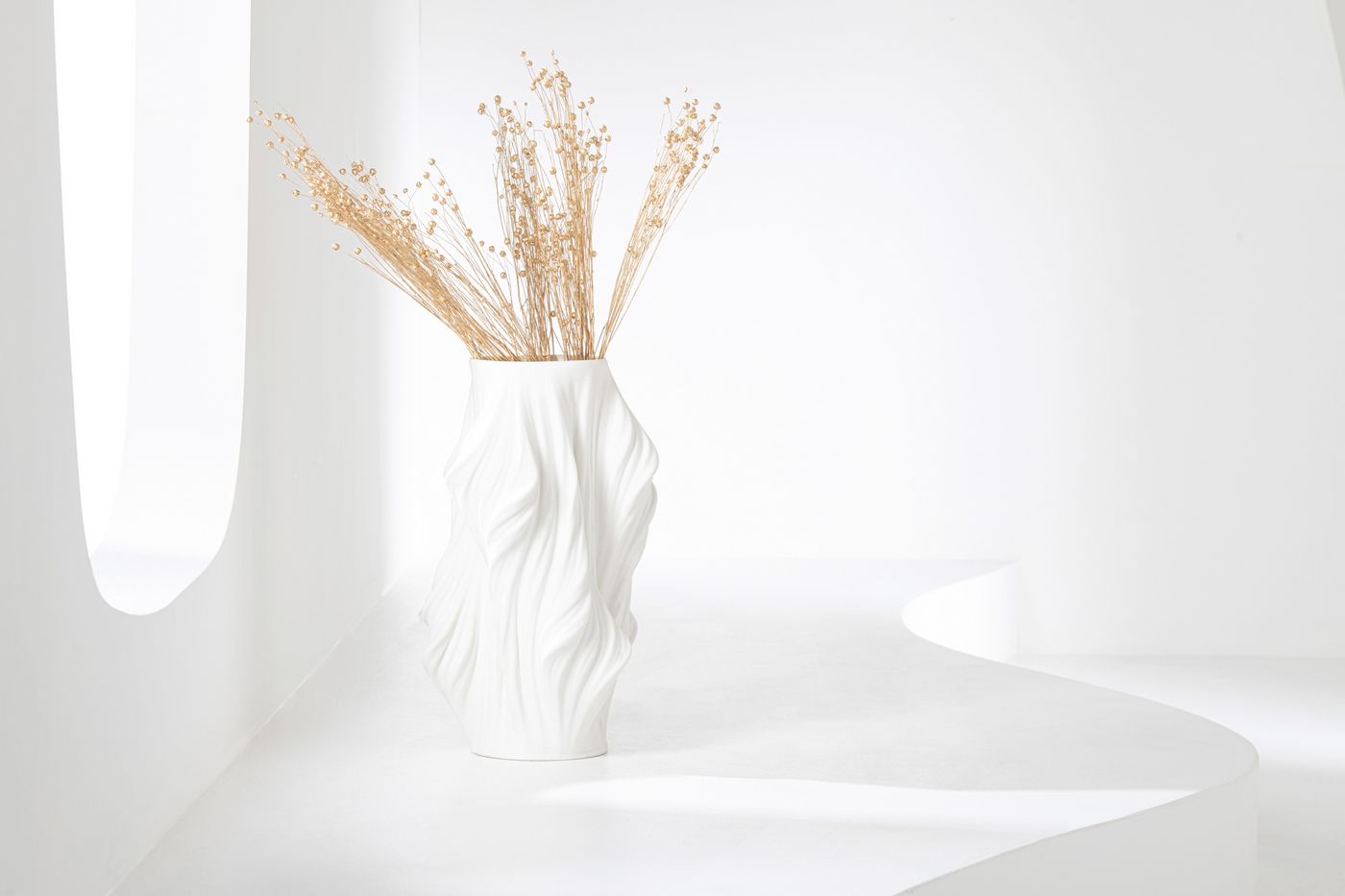 JLINE Vaas 3D print - 26x26x40cm - porselein wit