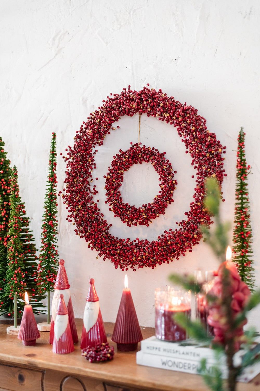 HOME SOCIETY Bodhi krans - rood - L