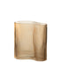JLINE Vaas glas gestreept - 11,8x18,5x20cm - caramel