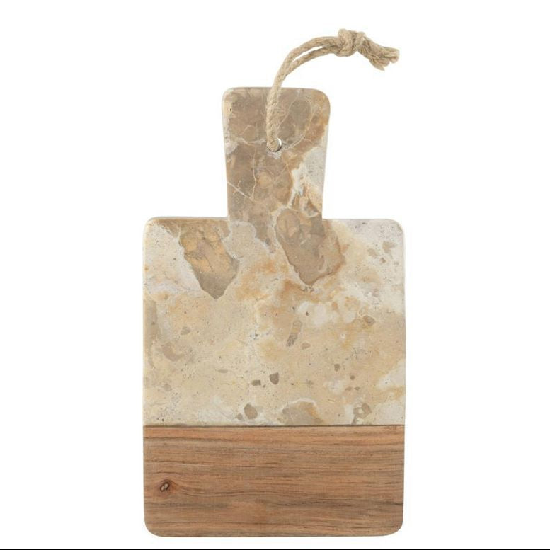JLINE Kaasplank rechthoek marmer - S 27x15cm - beige/ naturel