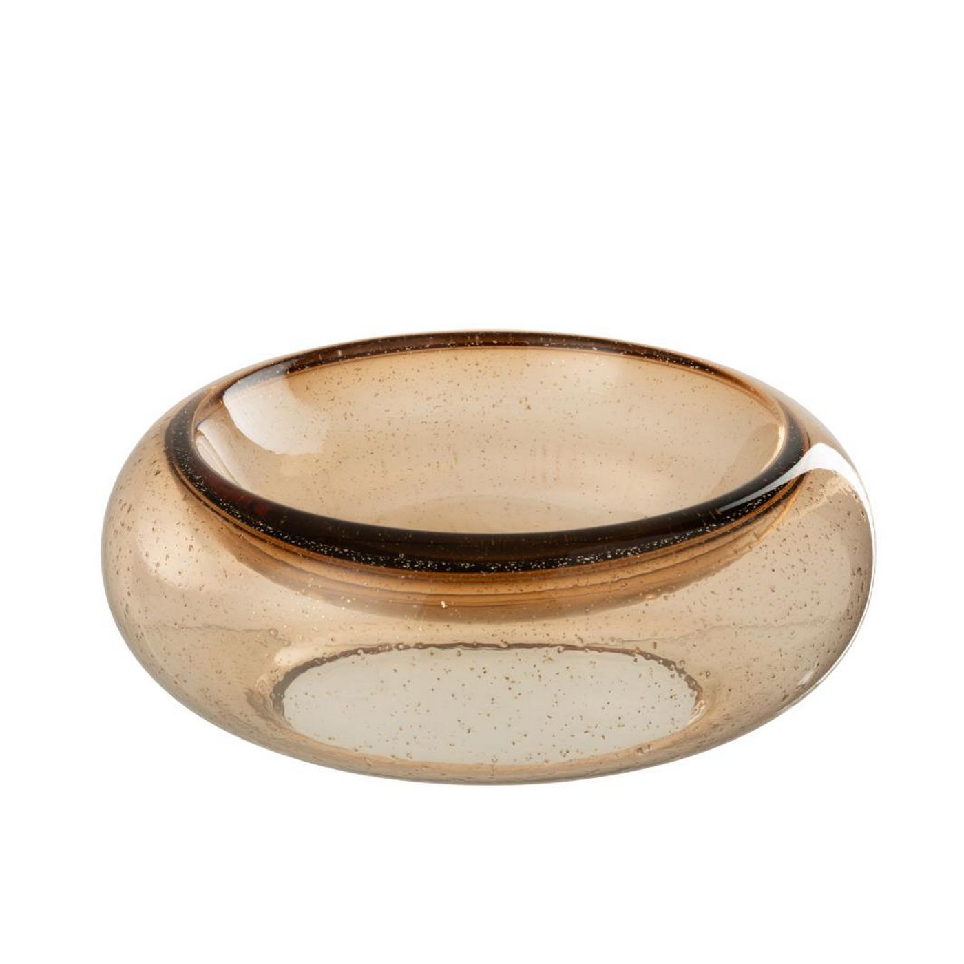 JLINE Carol sierschaal glas - 33x33x12cm - caramel