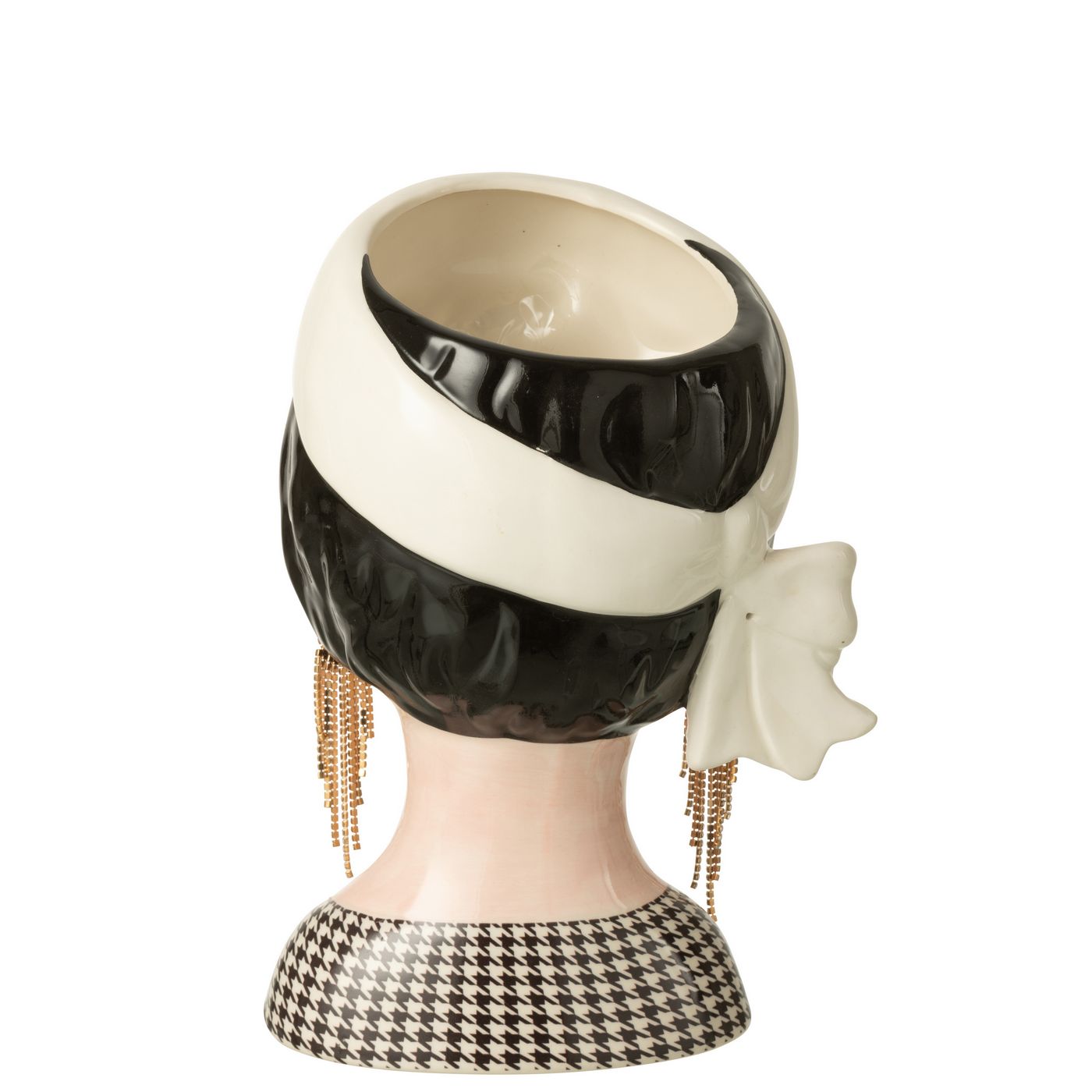 JLINE Margo pied-poule vaas keramiek - 18x14,7x24cm