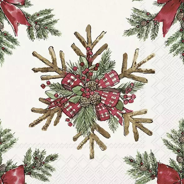 IHR Servetten 33x33cm - Stars From Branches grey 3988001345