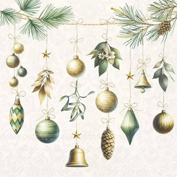 IHR Servetten 33x33cm - Christmas Decorations cream 4082101260